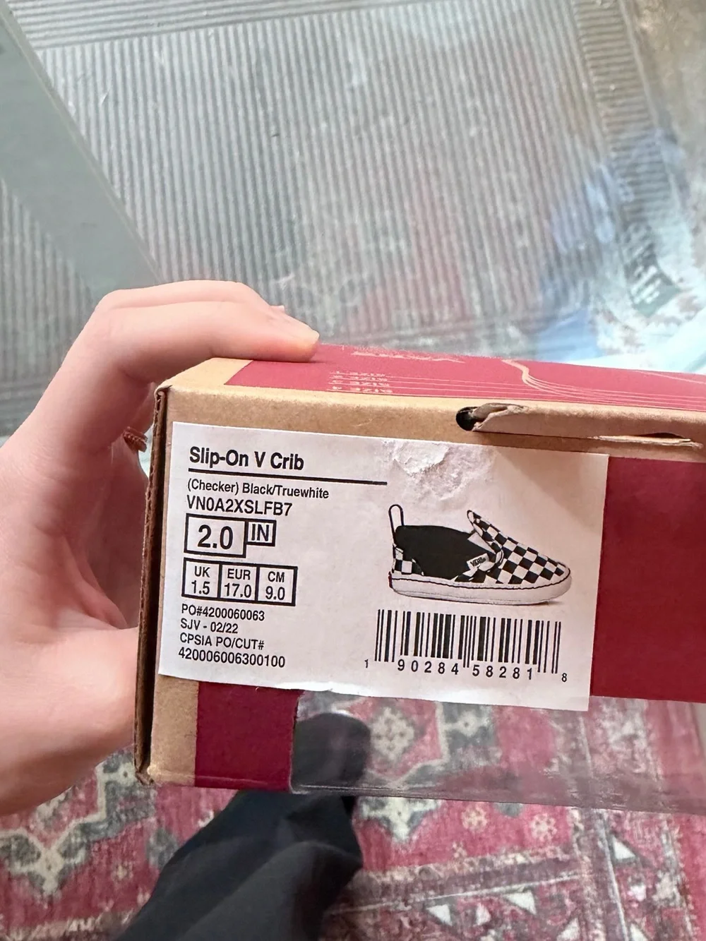 Vans Checkerboard Slip-On V Crib - Black & White
